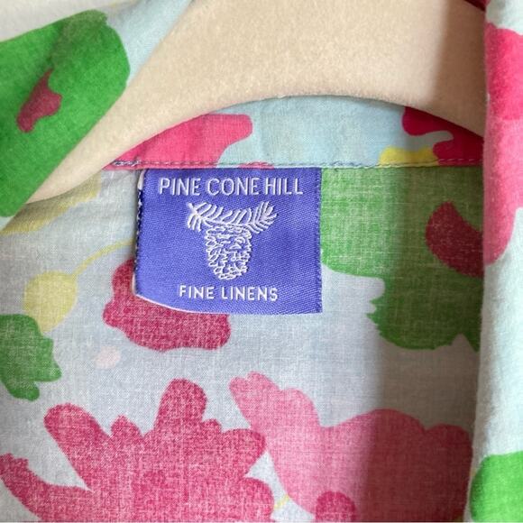 Pine Cone Hill Womens M Tropical Floral Button Front Pajama Shirt Retro Resort - Picture 6 of 7